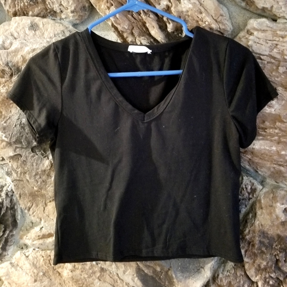 Two black crop tops $8 each